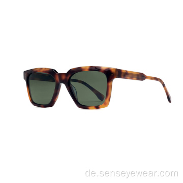 Mode Vintage UV400 Quadratische Acetat polarisierte Sonnenbrille